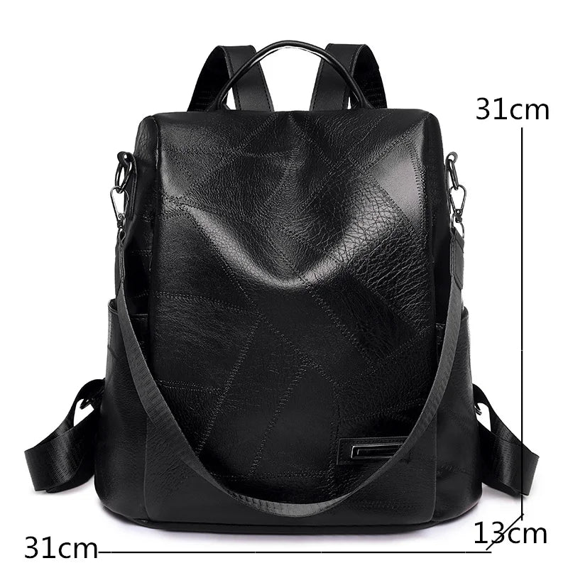 Women's PU Leather Back Pack Shoulder Bags Handbag Retro Female Backpack
