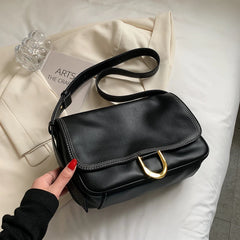 Women's Retro Casual Shoulder Bag Soft PU Flap