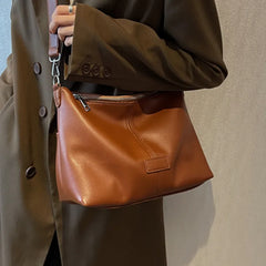 Women's Soft Leather Crossbody Bag Retro Shoulder Bag Large Capacity Handbag
