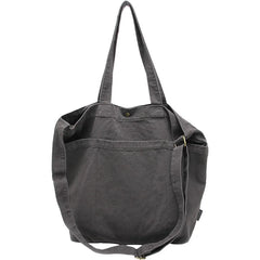 Canvas School Messenger Bag Large Capacity Casual Shoulder Handbag for Women