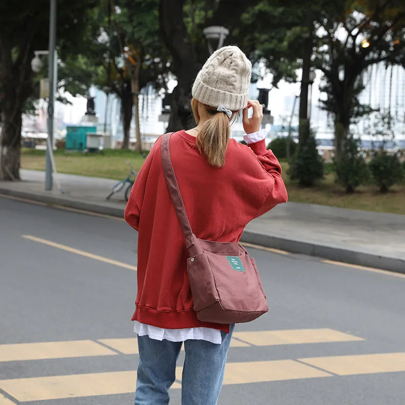 Women's Messenger Bag Shoulder Handbag Large Capacity Casual Canvas Women's Bag