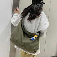 Casual Canvas Shoulder Bag Large Capacity Women's Messenger Handbag