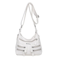 Sheepskin Leather Shoulder Bags with Multiple Pockets