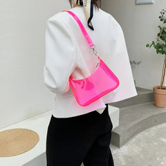 Women's Transparent Shopper Bag Solid Shoulder Underarm Phone Bag