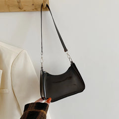 Women's Transparent Shopper Bag Solid Shoulder Underarm Phone Bag