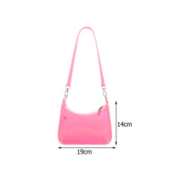 Women's Transparent Shopper Bag Solid Shoulder Underarm Phone Bag