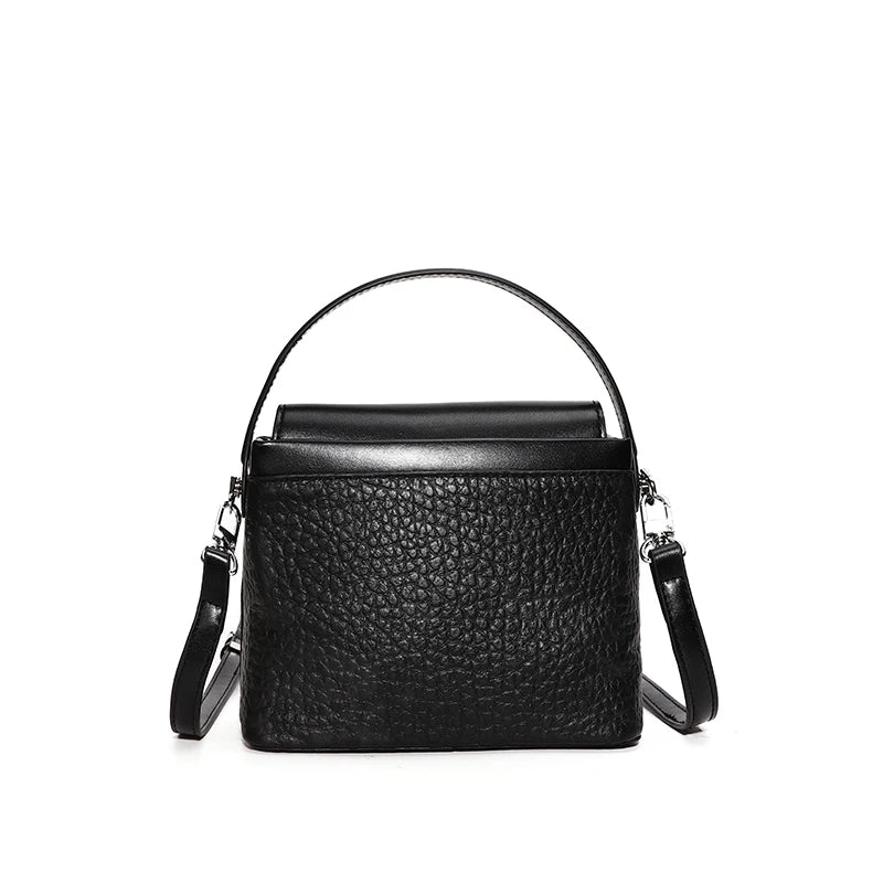 Cowhide Shoulder Bag Handbag Square Ladies Tote Leather Crossbody Bag