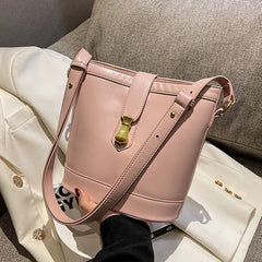 PU Leather Bucket Crossbody Pack Women's Shoulder Bag