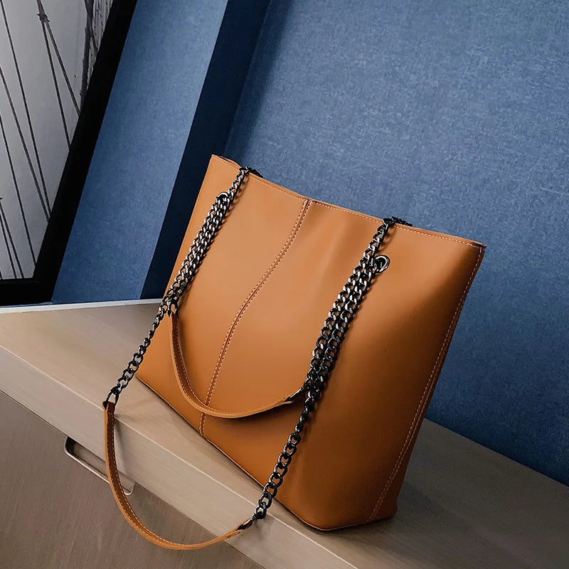 Women's Large Capacity Shoulder Bag Casual Pu Leather Messenger Bag