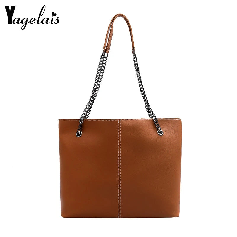 Women's Large Capacity Shoulder Bag Casual Pu Leather Messenger Bag