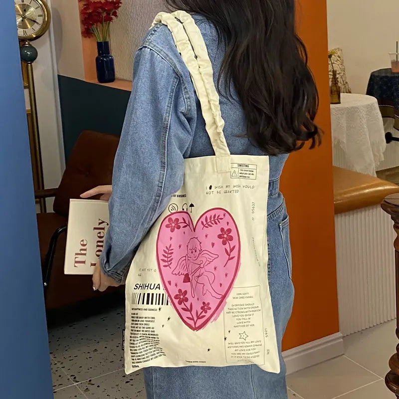 Graffiti Clash Shoulder Bag Large Capacity Canvas Shopping Bag