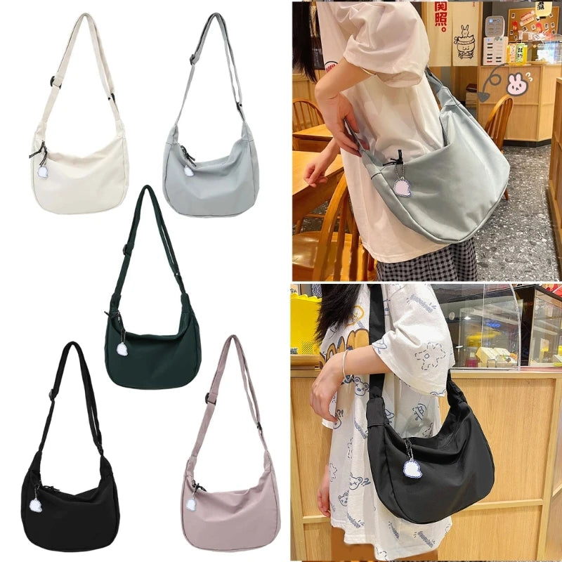Harajuku Crossbody Bag for Women Solid Messenger Tote Bag