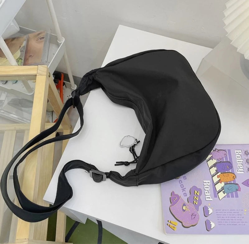 Harajuku Crossbody Bag for Women Solid Messenger Tote Bag