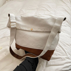 Large Canvas Crossbody Bag for Women Cotton Cloth Handbag