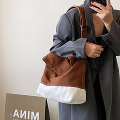 Large Canvas Crossbody Bag for Women Cotton Cloth Handbag