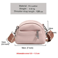 Pink Leather Messenger Bag with Wide Strap