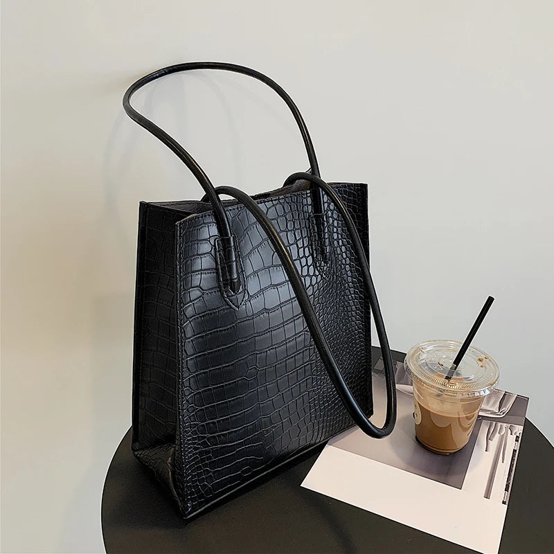 Women's Stone Pattern Tote Bag with Small Wallet - 2pcs Set
