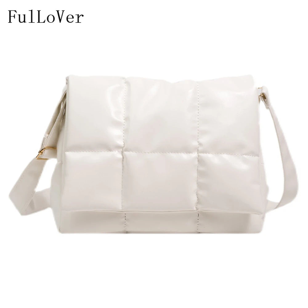 Women's Square Shoulder Bag Solid Texture Messenger Bag