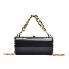 Acrylic Chain Crossbody Bag Cylinder Tote Handbag