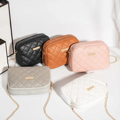 Diamond Lattice Handbag Lady Crossbody Bag Thread Shoulder Bag