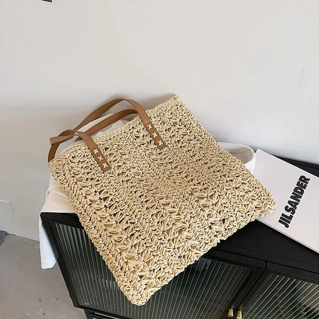Summer Beach Straw Shoulder Bag Women Handbag Purse Tote