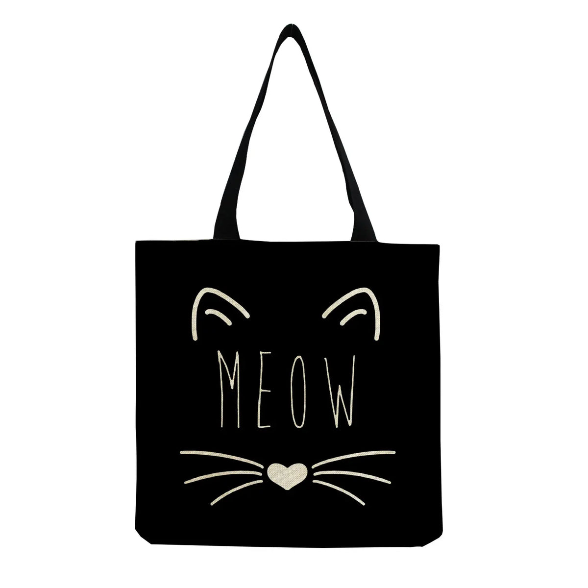 Cartoon Cat Printed Tote Bag Women's Shoulder Handbag