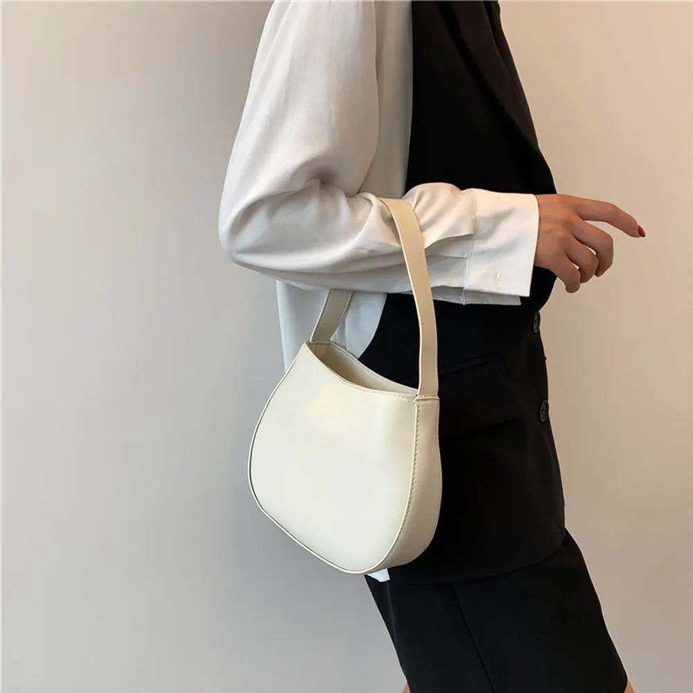 Women's Retro Saddle Underarm Bag Leather Casual Handbags