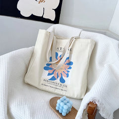 Women's Printed Canvas Shoulder Bag Large Capacity Handbag