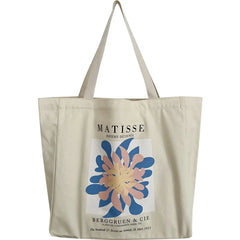 Women's Printed Canvas Shoulder Bag Large Capacity Handbag