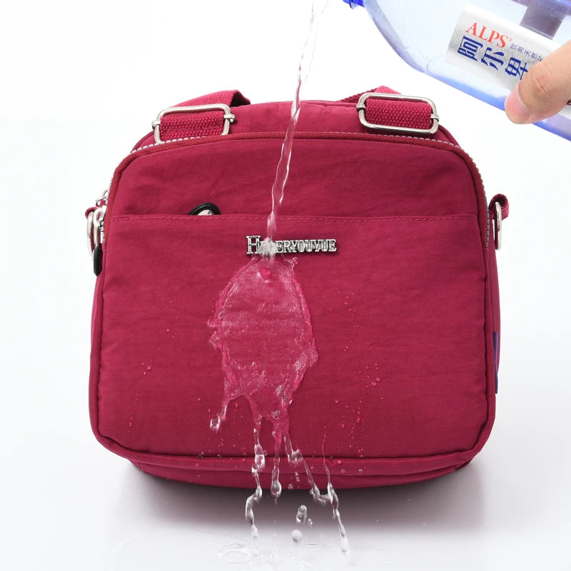 Women's Small Nylon Backpack Waterproof Crossbody Bag