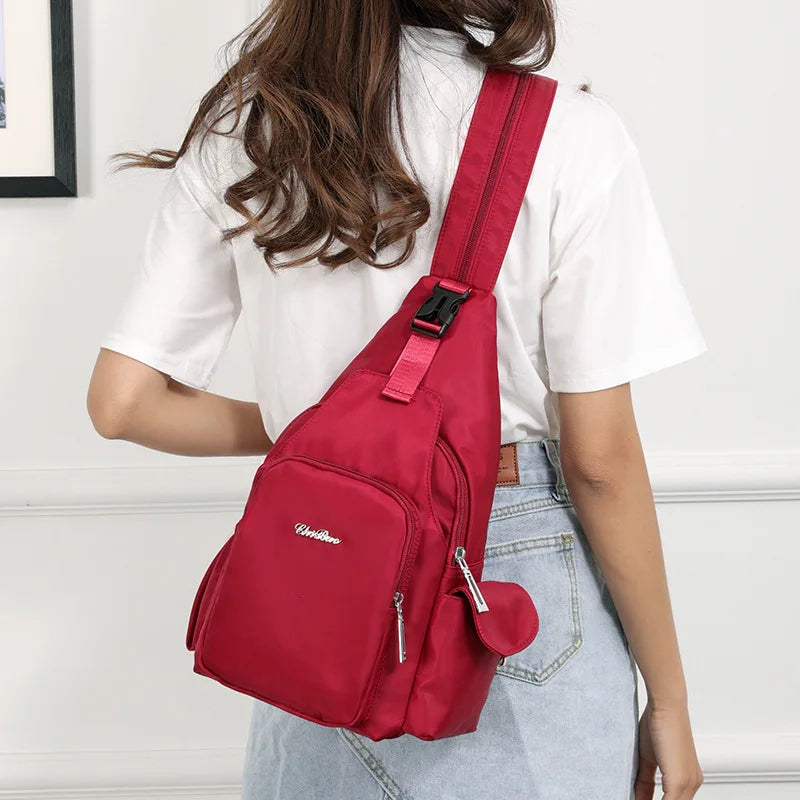 Women's Small Backpack Retro Floral Shoulder Chest Bag Female Bagpack Ladies