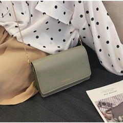 Women's Small Bag Metal Chain One-Shoulder Diagonal Solid