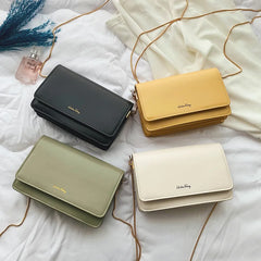 Women's Small Bag Metal Chain One-Shoulder Diagonal Solid