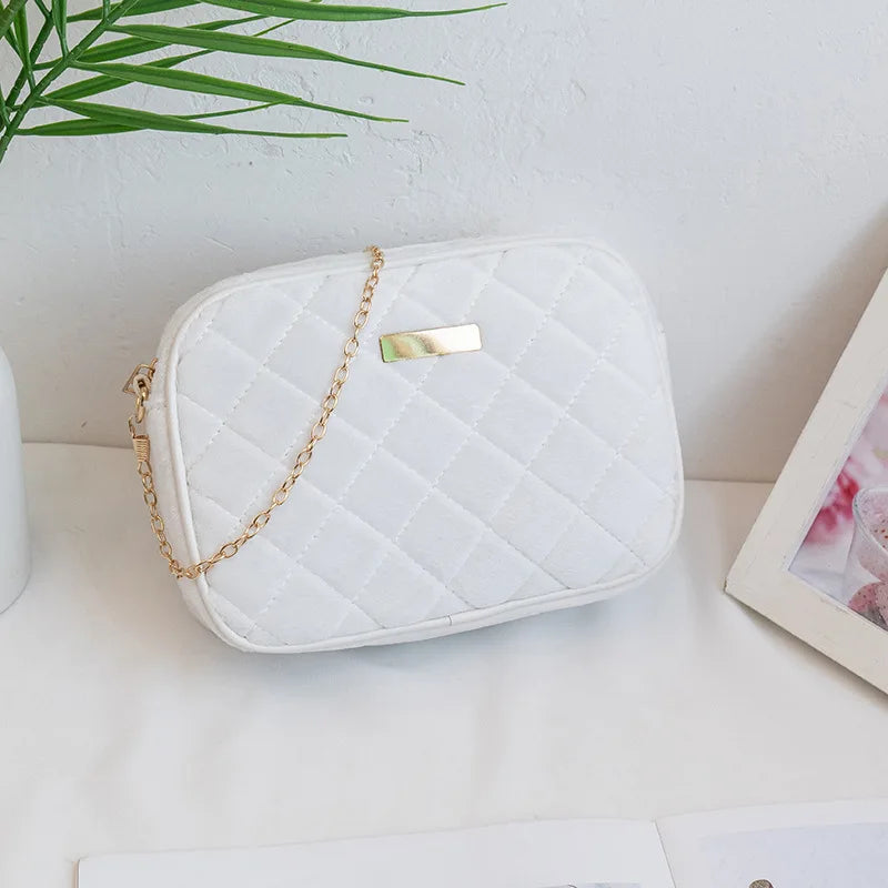 Women's Small Fragrance Rhombus Chain Purse Shoulder Messenger Bag
