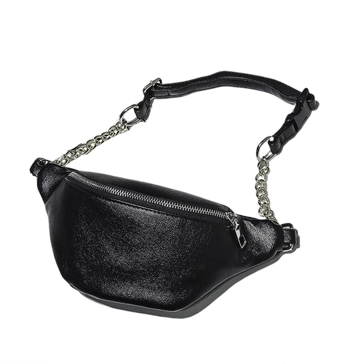 Women's Small Size Waist Bag Crossbody Bag Black/White Chest Bags