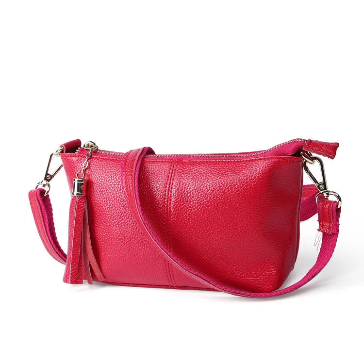 Women's Soft Leather Shoulder Bag Cowhide Leather Female Small Portable Phone Ba