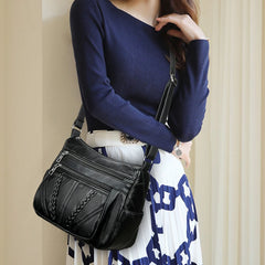 Women's Soft Leather Shoulder Bag Crossbody Handbag Small Messenger Bolso