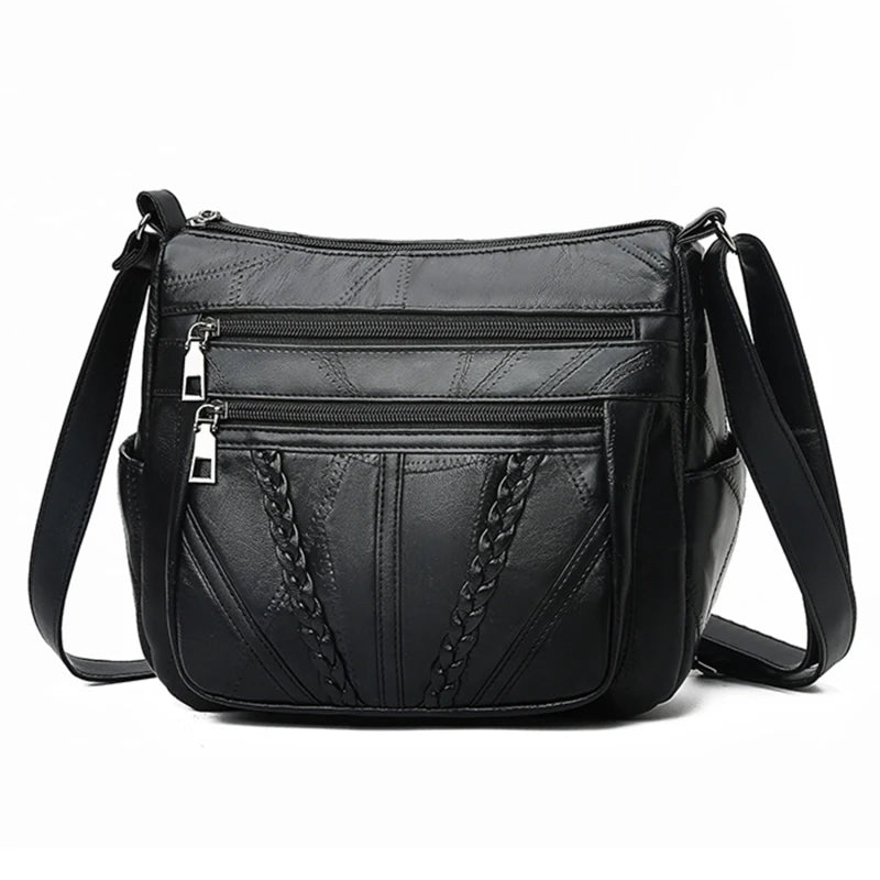 Women's Soft Leather Shoulder Bag Crossbody Handbag Small Messenger Bolso