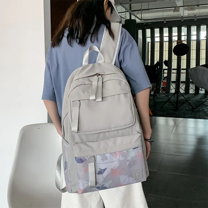 Women's Solid Backpack Schoolbag Multi-purpose Backpack