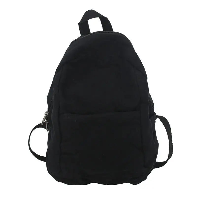 Solid Canvas Backpack Unisex Travel College Schoolbag
