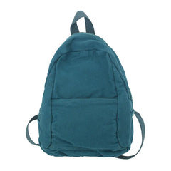 Solid Canvas Backpack Unisex Travel College Schoolbag