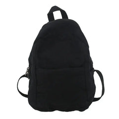 Solid Canvas Backpack Unisex Travel College Schoolbag