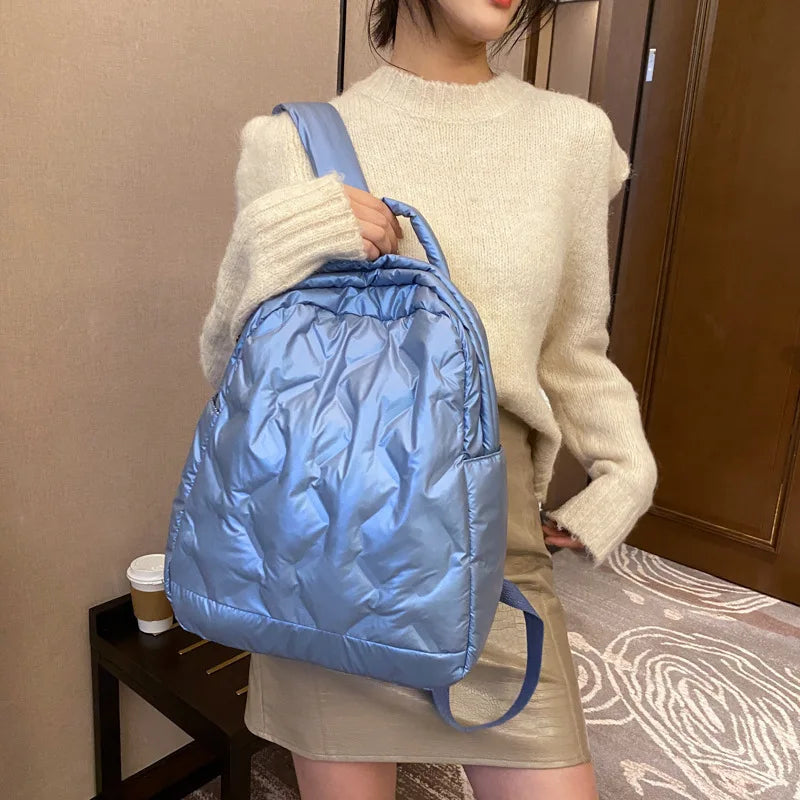 Women's Embroidered Winter Jacket School Bag