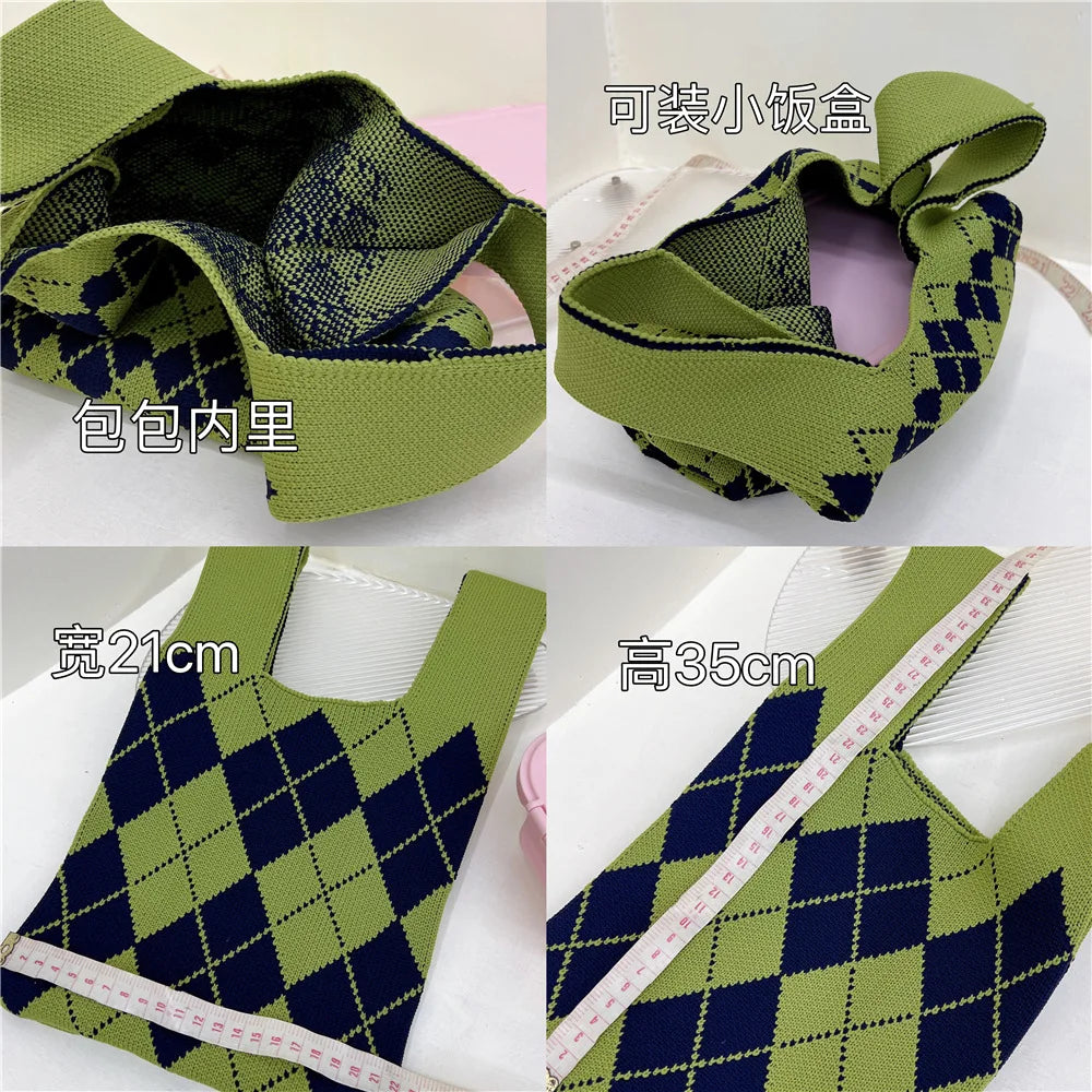 Women's Knitted Handbag Large-capacity All-match Shoulder Bag