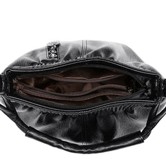 Soft Leather Crossbody Bag Classic Handbag Lady Casual Retro Bucket