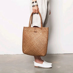 Women's Straw Woven Beach Bag Large Capacity Shoulder Bag