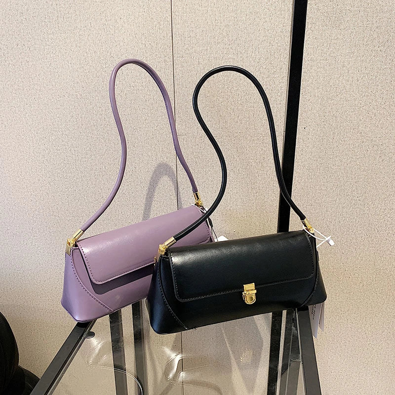 Women's Retro Top Handle Bag Purple Shoulder Handbag