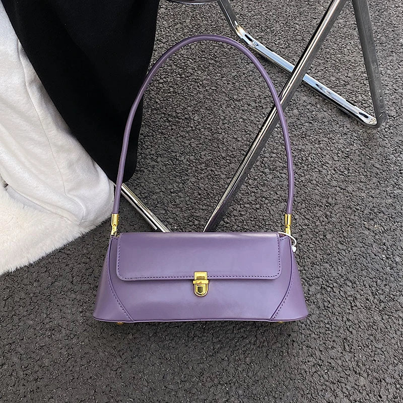 Women's Retro Top Handle Bag Purple Shoulder Handbag