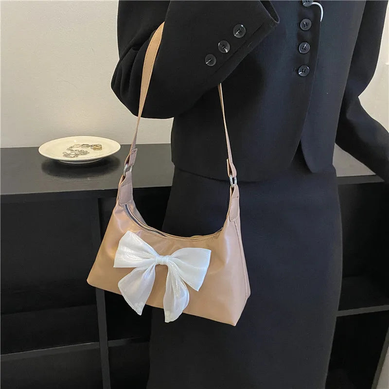 Women's Bow Tie Tote Bag Shoulder Handbag on Sale