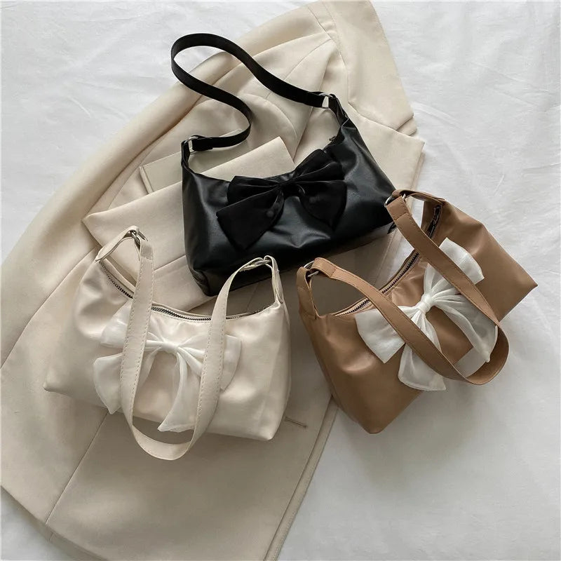 Women's Bow Tie Tote Bag Shoulder Handbag on Sale